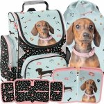 TORNISTER SZKOLNY Z PIESKIEM JAMNK DO 1 KLASY PODSTAWÓWKI ZESTAW 3w1 PIES 