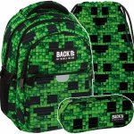 MINECRAFT PLECAK MŁODZIEŻOWY BACKUP SZKOLNY KOMPLET 3w1 PIKSELE GRA DERFORM