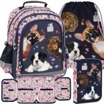 Szkolny Plecak dziewczęcy z pieskami pies komplet [PL15BCF40]