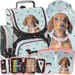 TORNISTER SZKOLNY Z PIESKIEM JAMNK DO 1 KLASY PODSTAWÓWKI KOMPLET 3w1 PIES