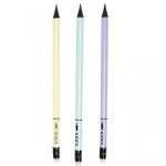 3szt Ołówek Premium Trójkątny Szkolny Hb Z Gumką Kidea [OPKA]