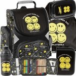 SMILLEY TORNISTER SZKOLNY DO KLAS 1-4 BUŹKI EMOTKI EMITIKONY KOMPLET 5 ele.