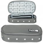 Piórnik Młodzieżowy Etui Szkolny Szary w Kropki