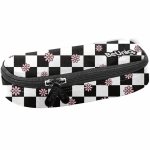 SZACHOWNICA PIÓRNIK CZARNY ETUI SZKOLNY USZTYWNIANY MŁODZIEŻOWY KWIATY