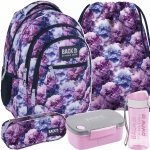 KOMPLET 5w1 PLECAK MŁODZIEŻOWY BACKUP DLA DZIEWCZYNY SZKOLNY KWIATY VIOLET