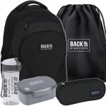 CHŁOPIĘCY CZARNY ZESTAW 5 el BACKUP PLECAK DUŻY SZKOLNY MŁODZIEŻOWY 3 KOM.