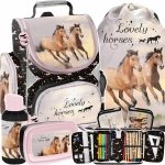 TORNISTER KOŃ KOMPLET 5el SZKOLNY Z KONIEM DO 1 KLASY DO PODSTAWÓWKI KONIE