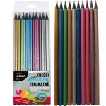 Kredki Trójkątne Metaliczne 10 kolorów Kidea [KMT10KA]