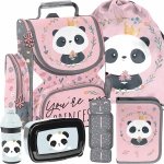 Szkolny Tornister zestaw Miś Panda Dziewczęcy Różowy [BR-984-1]