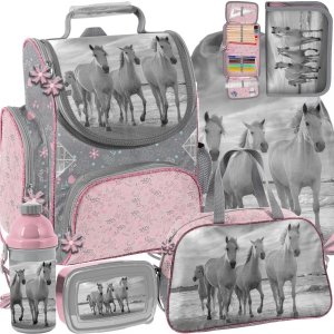 Konie Tornister Dziecięcy do 1 klasy w Zestawie 6w1 Paso [PP21HO-525]
