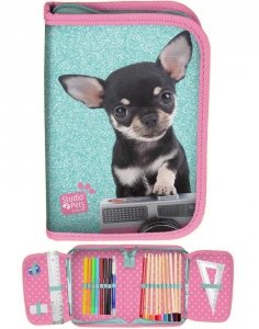 Piórnik Chihuahua z Wyposażeniem Piesek Szkolny [PTE-001]