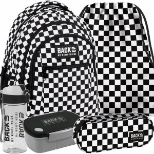 SZACHOWNICA PLECAK ZESTAW 5 ele MŁODZIEŻOWY BACKUP SZKOLNY KRATKA KRATKA