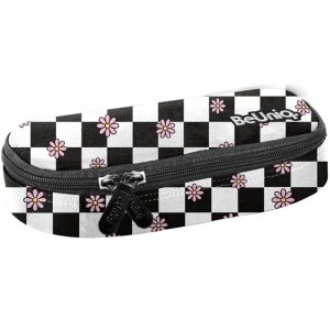 SZACHOWNICA PIÓRNIK CZARNY ETUI SZKOLNY USZTYWNIANY MŁODZIEŻOWY KWIATY