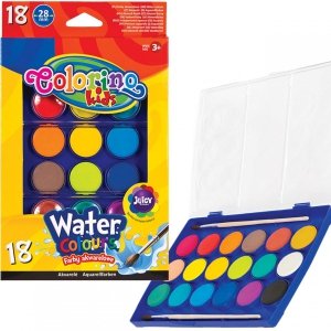 Farby Akwarelowe 18 Kolorów Wodne Colorino Pędzel Duże [54737PTR]