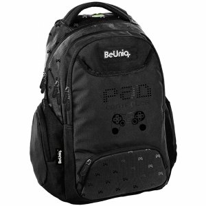 GAMEPAD CZARNY NOWOCZESNY PLECAK SZKOLNY BeUniq MŁODZIEŻOWY DLA CHŁOPAKÓW