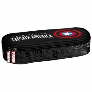PIÓRNIK AVENGERS CHŁOPIĘCY IRON MAN SZKOLNY OWALNY Z KLAPKĄ KAPITAN AMERYKA