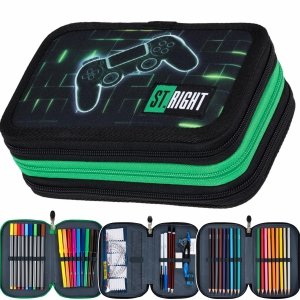 3 KOMOROWY PIÓRNIK SZKOLNY DLA CHŁOPAKA ST.RIGHT MAJEWSKI GAMING GRA GAMER