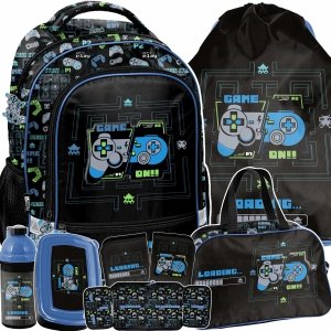 PLECAK GAMEPAD SZKOLNY GRA DO 1 KLASY PODSTAWÓWKI GAMER GAMING ZESTAW 6w1