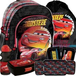 CARS PLECAK SZKOLNY ZYGZAK DLA CHŁOPAKÓW AUTA KOMPLET 5w1 z AUTEM PASO