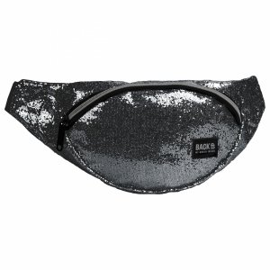 Saszetka na Pas Nerka Torebka Biodrówka Dziewczęca Szara Cekinowa