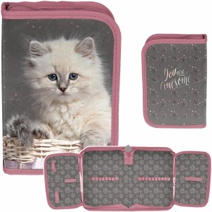 Piórnik z Kotkami Szkolny do Podstawówki dla Dziewczynek do klas 1-4 Paso