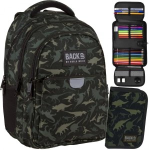 BackUP Plecak Szkolny Backup dla Uczniów zestaw Dinozaury [PLB4P113]
