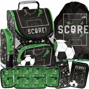TORNISTER PIŁKARSKI SZKOLNY DLA CHŁOPAKA DO 1 KLASY KOMPLET 3w1 PIŁKA NOŻNA