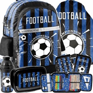 PLECAK SZKOLNY PIŁKA NOŻNA ZESTAW 5ele DO PODSTAWÓWKI DLA CHŁOPAKA FOOTBALL