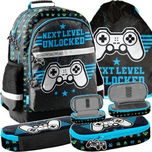 PLECAK SZKOLNY DUŻY ZESTAW GAMING GAMEPAD ZESTAW 3w1 DLA CHŁOPAKÓW Z PADEM