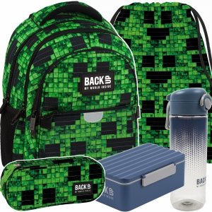 MINECRAFT PLECAK SZKOLNY MŁODZIEŻOWY BACKUP PIKSELE GRA KOMPLET 5w1 DERFORM