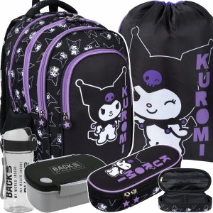 KUROMI BLACK PLECAK KOMPLET 5w1 MAJEWSKI DLA DZIEWCZYNY 4-komorowy