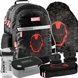 PLECAK IRON MAN SZKOLNY AVENGERS PODSTAWÓWKI DLA CHŁOPAKA KOMPLET 5w1 PASO