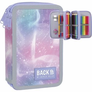 Pastelowy Piórnik Backup 3-kom z Wyposażeniem dla Dziewczyn [PB5EW19]