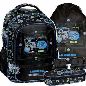 PLECAK GAMEPAD SZKOLNY GRA DO 1 KLASY PODSTAWÓWKI GAMER GAMING KOMPLET 3w1