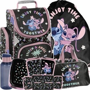TORNISTER STITCH DO 1 KLASY DLA DZIEWCZYNKI KOMPLET 6 ele STICH i LILO PASO