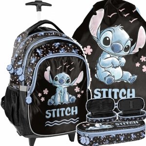 KOMPLET 3 el STITCH PLECAK NA KÓŁKACH SZKOLNY DZIEWCZĘCY LILO i STICH PASO