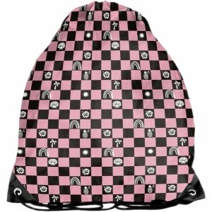 KRATKA RÓŻOWA SZACHOWNICA BeUniq WOREK NA WF STRÓJ KAPCIE OBUWIE