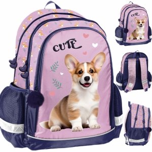 PLECAK SZKOLNY PIESEK DLA UCZENNIC DZIEWCZĘCY DO PODSTAWÓWKI Z PIESKIEM DOG