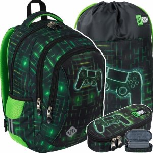 GAMER PLECAK ST.RIGHT SZKOLNY GAME ZESTAW 3w1 GRY DLA CHŁOPAKÓW GAMEPAD