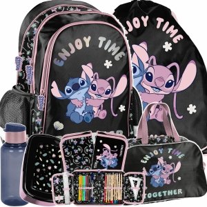 STICH SZKOLNY PLECAK DLA DZIEWCZYNEK TORNISTER STITCH i LILO ZESTAW 6w1