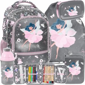 PLECAK SZKOLNY DO PODSTAWÓWKI BALETNICA PASO KOMPLET 5 ele. DLA DZIEWCZYNY