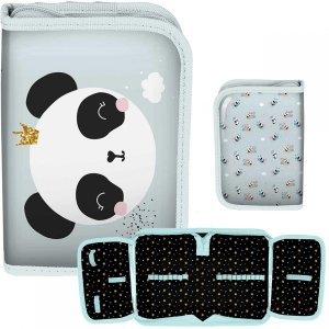 Piórnik Panda Szkolny Otwierany z Misiem Dziewczęcy [PP23PQ-P001BW]