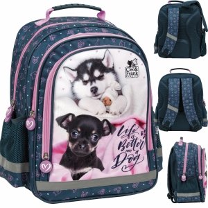 Plecak z Pieskami dla Uczennicy Szkolny DZIEWCZĘCY do 1 klasy tornister