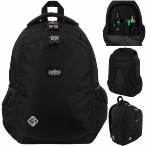 ST.RIGHT PLECAK CZARNY SZKOLNY 3-kom MAJEWSKI MŁODZIEŻOWY SPORTOWY