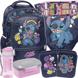STITCH KOMPLET 5w1 PLECAK DO SZKOŁY PODSTAWOWEJ DZIEWCZĘCY DO KLAS 1-4