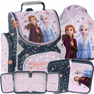 TORNISTER KRAINA LODU SZKOLNY DLA DZIEWCZYNEK FROZEN DO 1 KLASY KOMPLET 3el