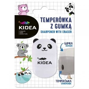 Blister Temperówka z Gumką Biała Kidea Misie Zwierzaki Dziecięca [TGMKA]