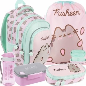 PUSHEEN PINK KOMPLET 5w1 MAJEWSKI DLA DZIEWCZYNEK PLECAK KOT KOTKI