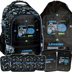 PLECAK GAMEPAD SZKOLNY GRA DO 1 KLASY PODSTAWÓWKI GAMER GAMING ZESTAW 3w1