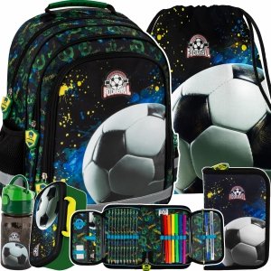 PIŁKARSKI PLECAK SZKOLNY DO 1 KLASY FOOTBALL KOMPLET 5 ele. PIŁKA NOŻNA